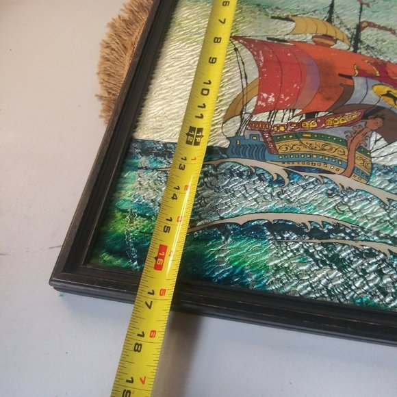 Vintage Painting Etching Ship Paul Baughman Reflective Medieval Wall Art‎ - Picture 7 of 8